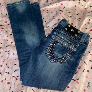 Unique Miss Me Jeans w/ lace& zippers